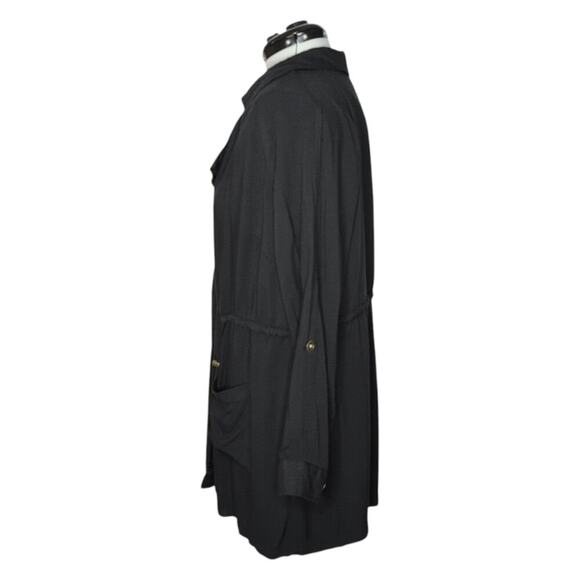 Cato Black Rayon Long Jacket, Women's Size 18/20W - Picture 2 of 7